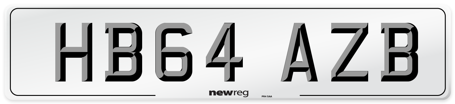 HB64 AZB Number Plate from New Reg